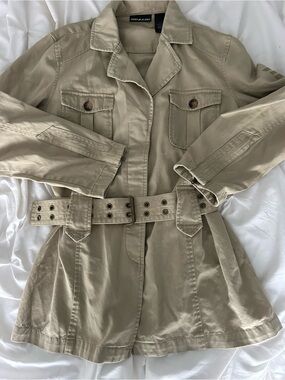 DKNY Tan Belted Trench Jacket